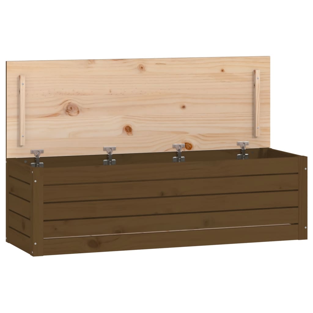 Boîte de rangement Marron miel 109x36,5x33 cm Bois massif pin