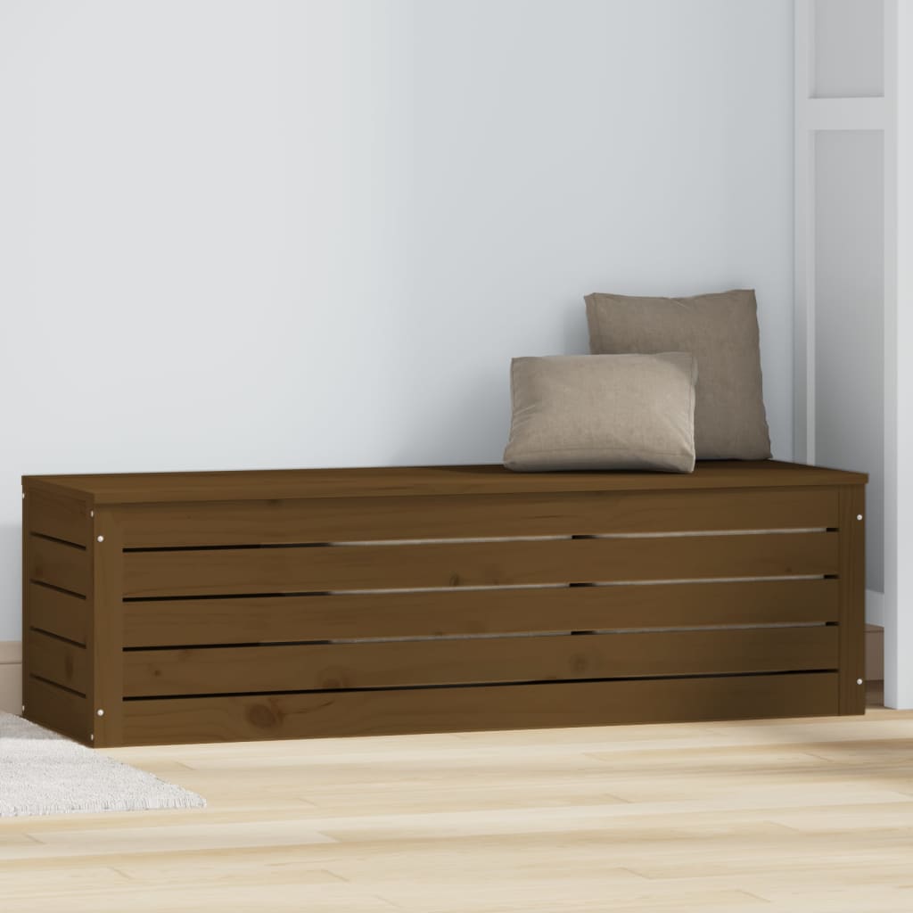 Boîte de rangement Marron miel 109x36,5x33 cm Bois massif pin