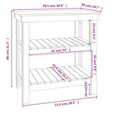 Werkbank Schwarz 78,5x50x80 cm Massives Kiefernholz