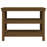 Banc de travail Marron miel 110,5x50x80 cm Bois de pin massif