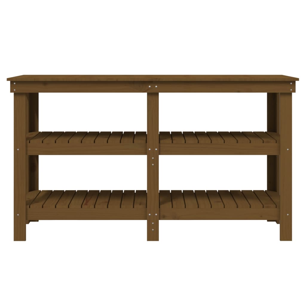 Banc de travail Marron miel 142,5x50x80 cm Bois de pin massif