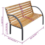 Gartenbank 112 cm Massives Tannenholz