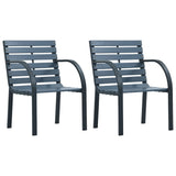 Chaises de jardin lot de 2 sapin massif acier enduit de poudre