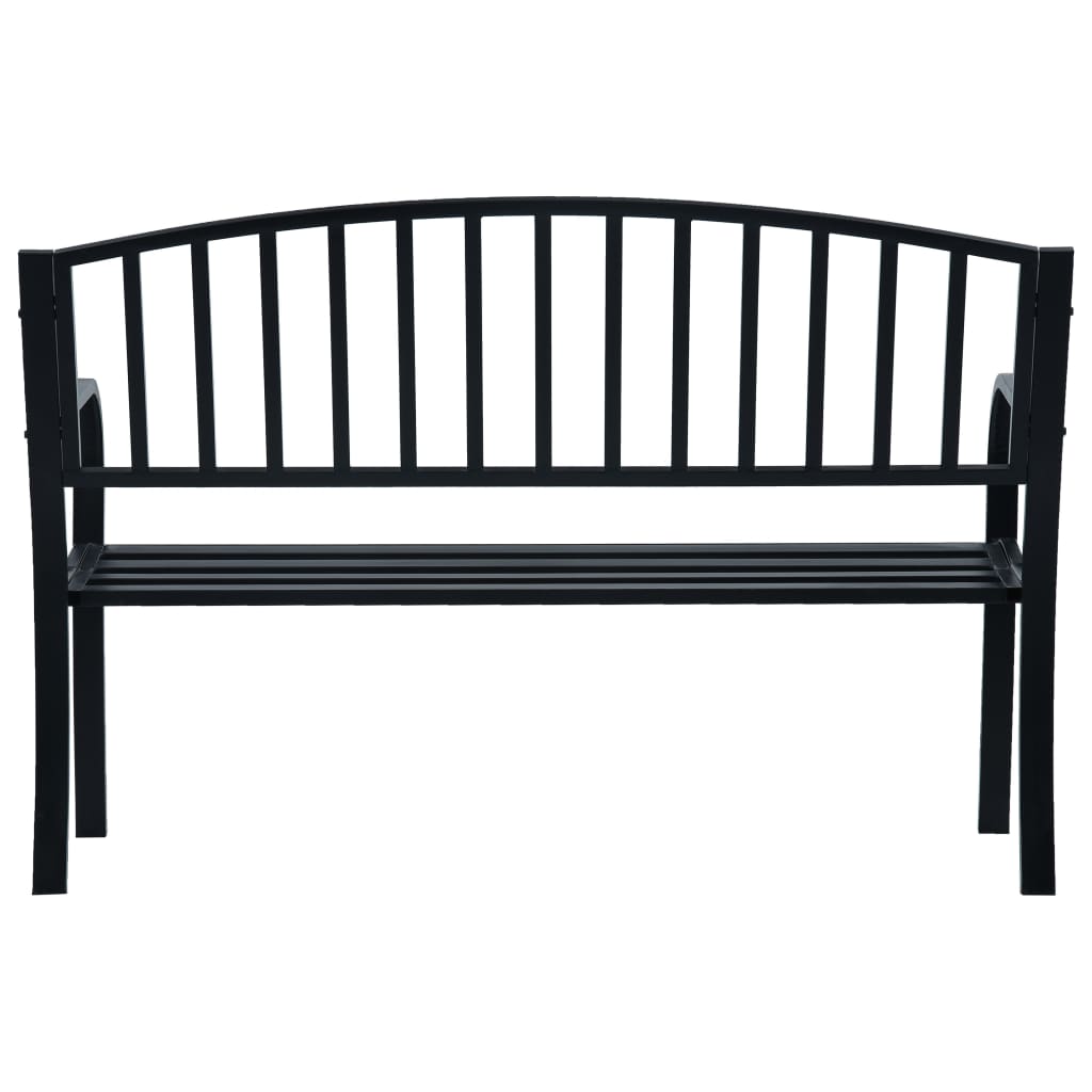 Banc de jardin Noir 120 cm Acier