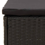 Tabouret de jardin avec coussin noir résine tressée