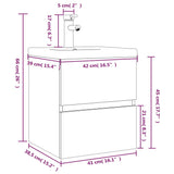 Meuble lavabo avec bassin intégré Sonoma gris Bois d'ingénierie