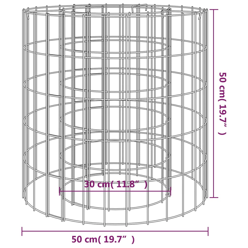 Foyer en gabion Ø 50 cm Fer galvanisé