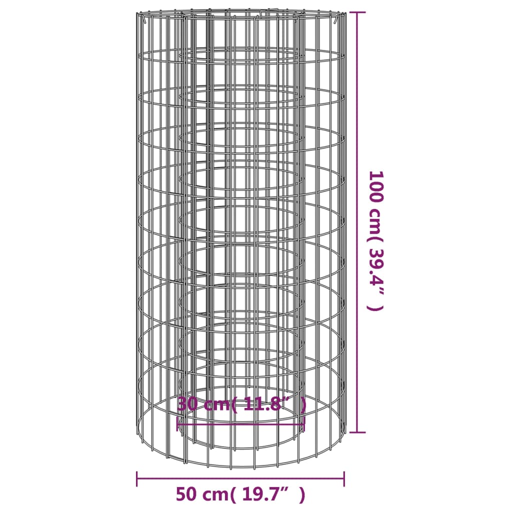 Foyer en gabion Ø 50 cm Fer galvanisé