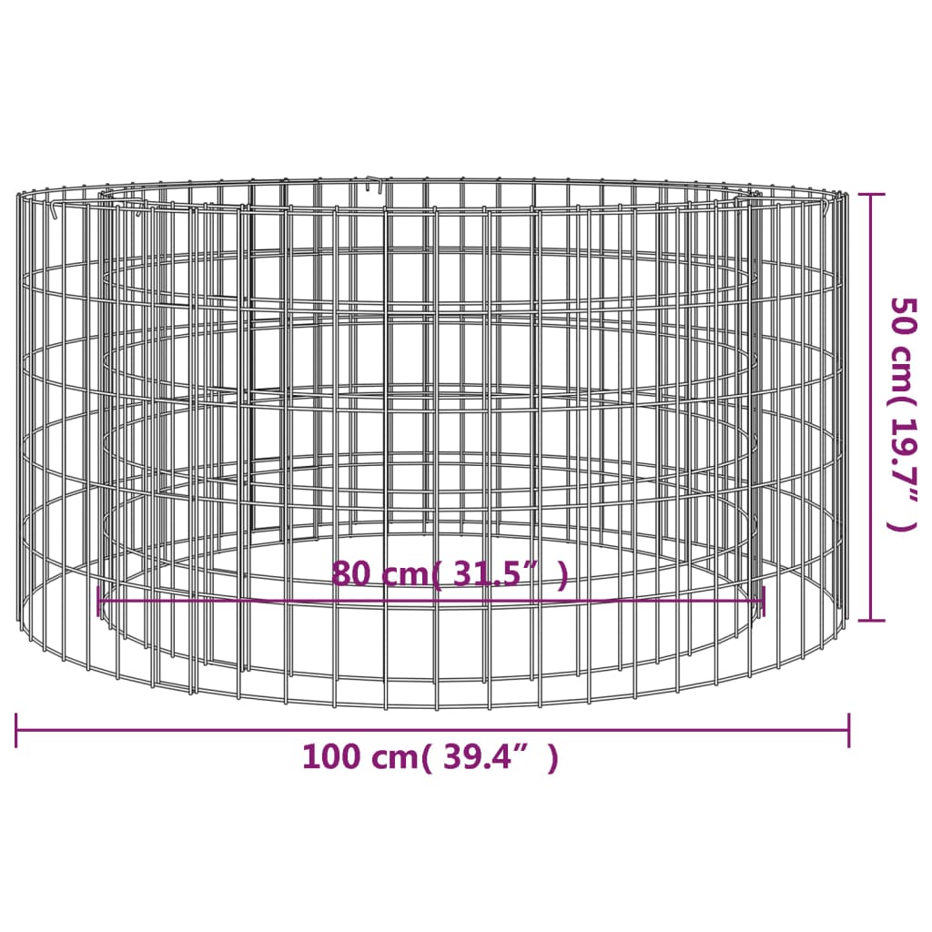 Foyer en gabion Ø 100 cm fer galvanisé