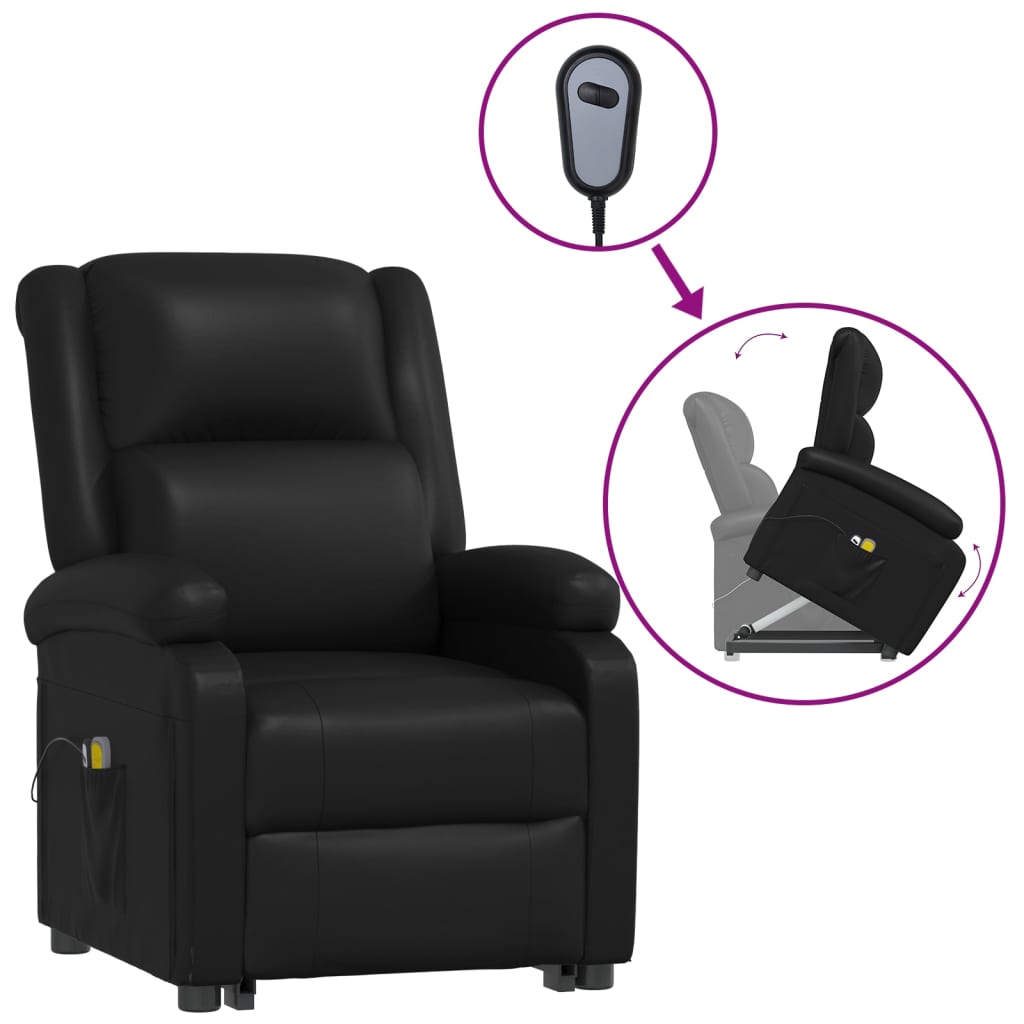 Fauteuil de massage Noir Similicuir