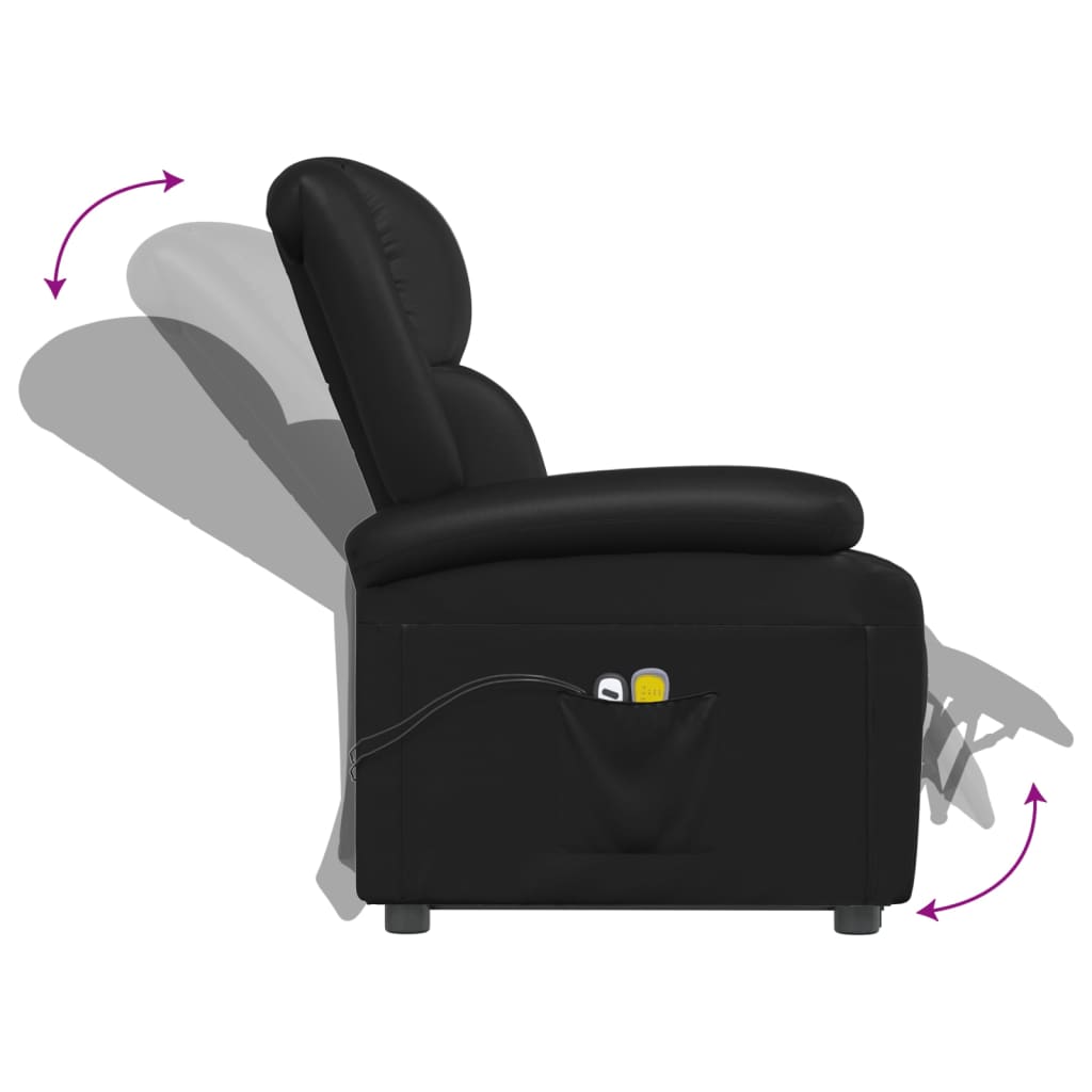 Fauteuil de massage Noir Similicuir