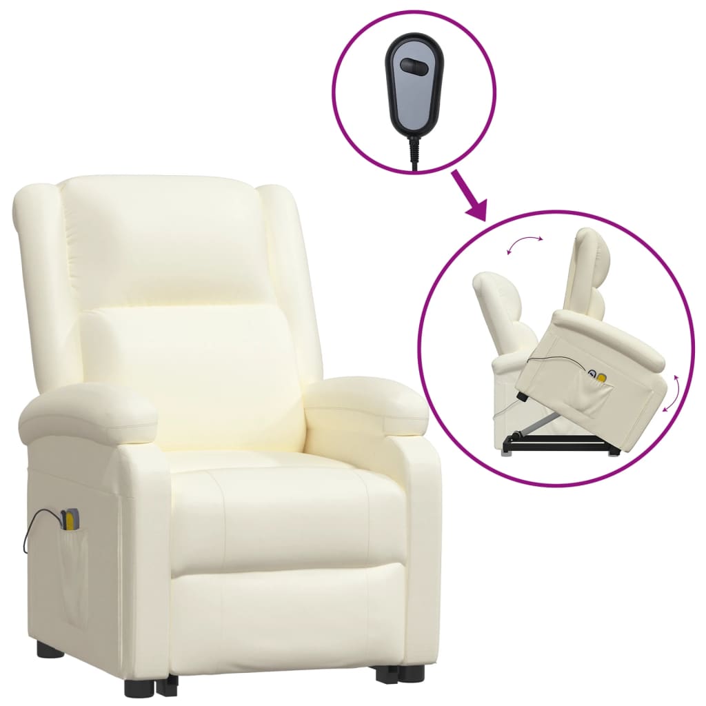 Fauteuil de massage Crème Similicuir