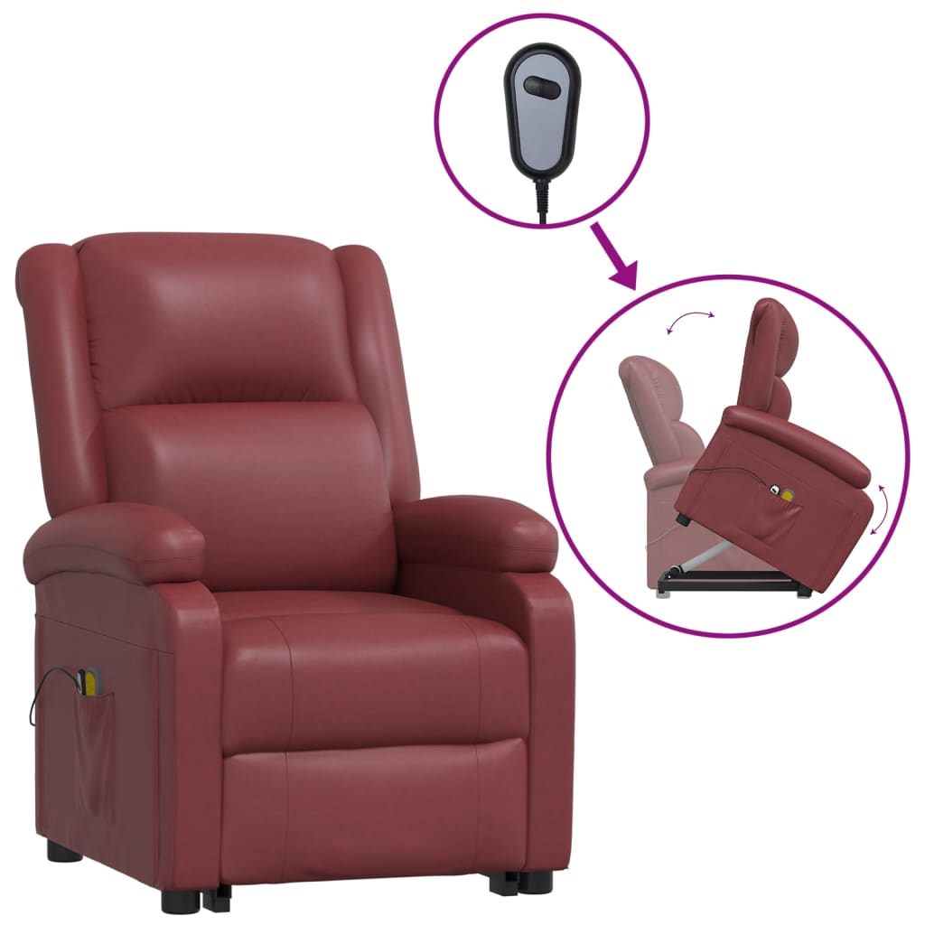 Fauteuil de massage Rouge bordeaux Similicuir