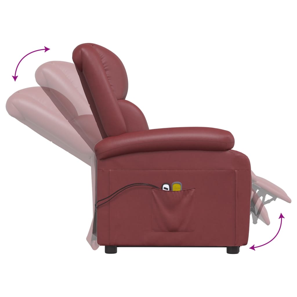 Fauteuil de massage Rouge bordeaux Similicuir