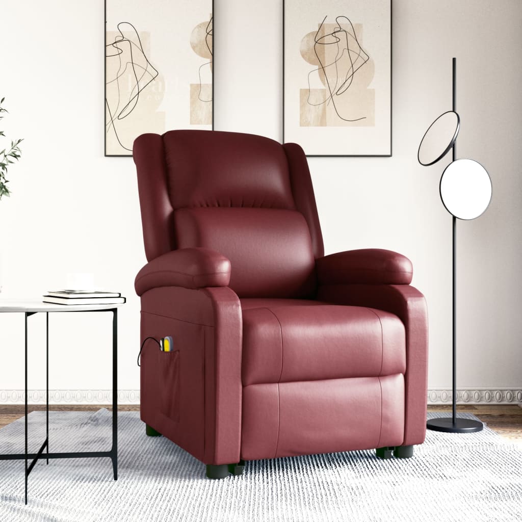 Fauteuil de massage Rouge bordeaux Similicuir