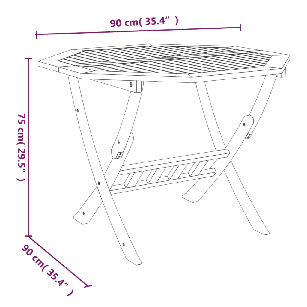 Ensemble à manger de jardin 5 pcs Bois d'acacia solide