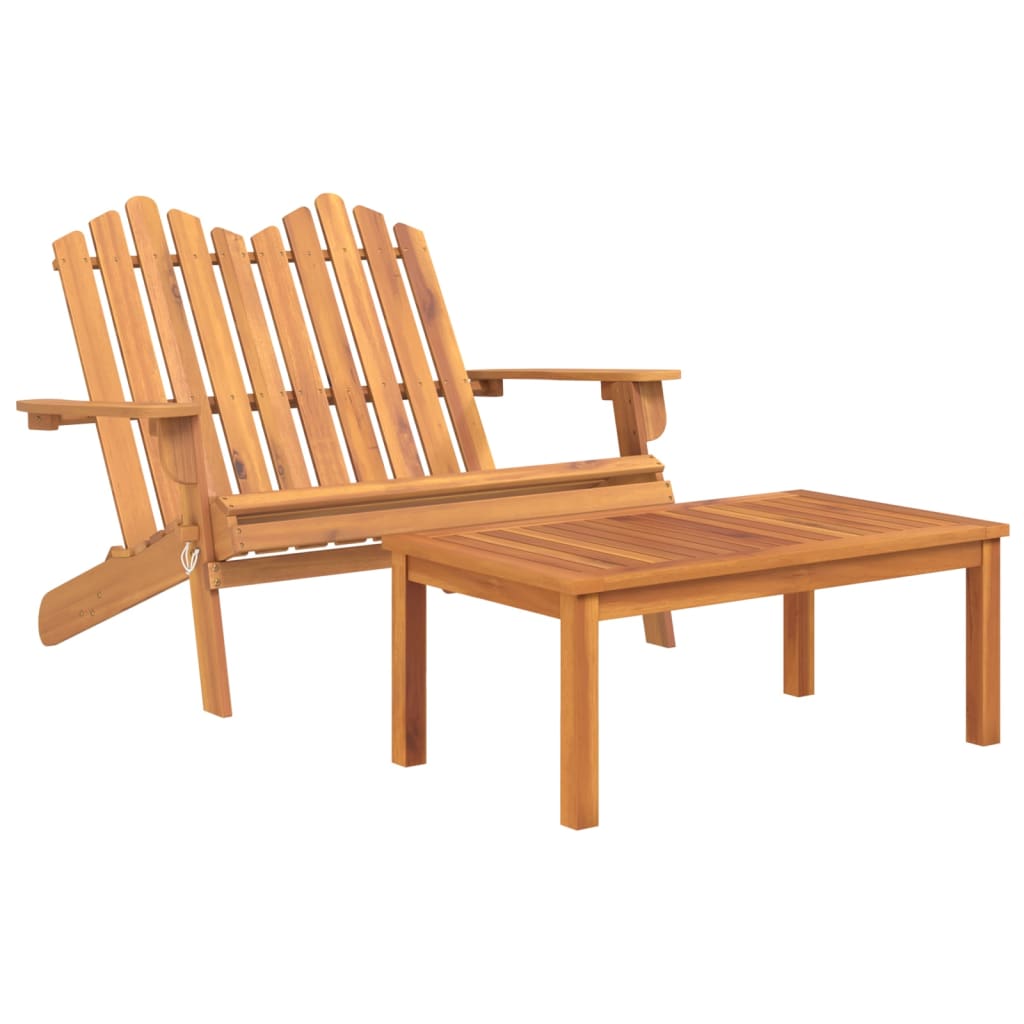 Ensemble de salon de jardin Adirondack 3 pcs bois acacia solide