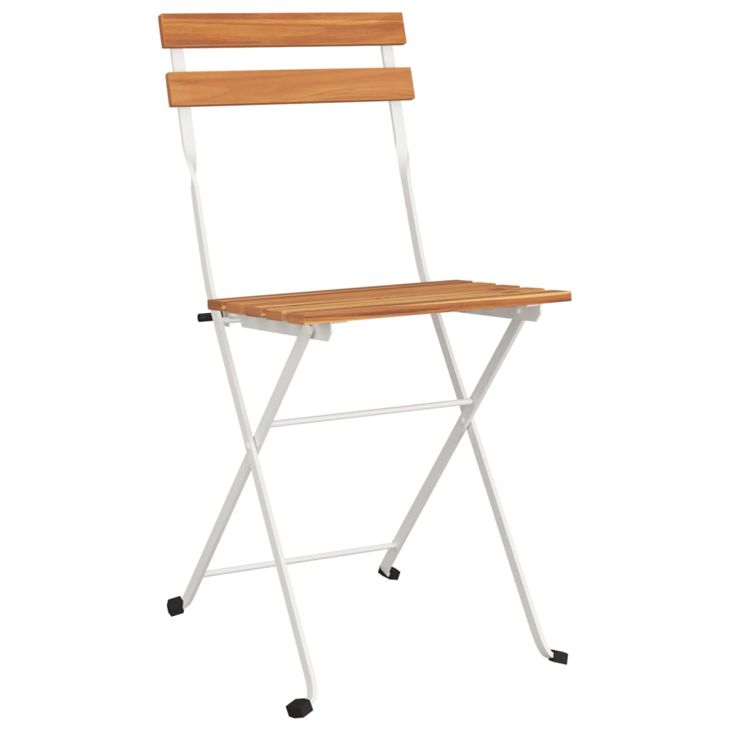 Chaises de bistrot pliantes lot de 6 Bois d'acacia solide acier