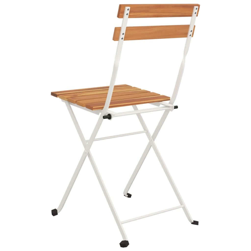 Chaises de bistrot pliantes lot de 6 Bois d'acacia solide acier