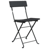 Chaises de bistrot pliantes lot de 6 Noir Résine tressée acier