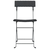 Chaises de bistrot pliantes lot de 6 Noir Résine tressée acier