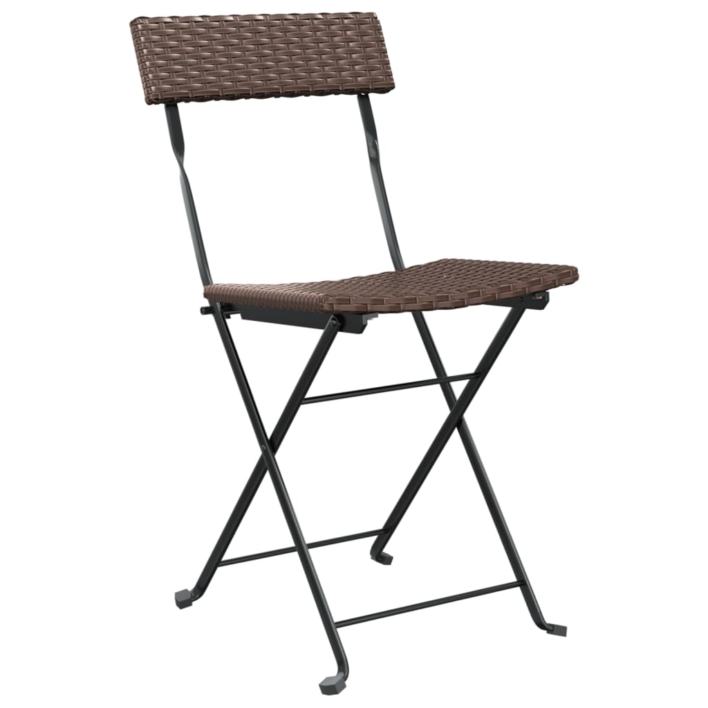 Chaises de bistrot pliantes lot de 4 Résine tressée et acier