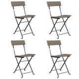 Chaises de bistrot pliantes lot de 4 Gris Résine tressée acier