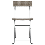 Chaises de bistrot pliantes lot de 6 Gris Résine tressée acier