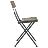 Chaises de bistrot pliantes lot de 6 Gris Résine tressée acier