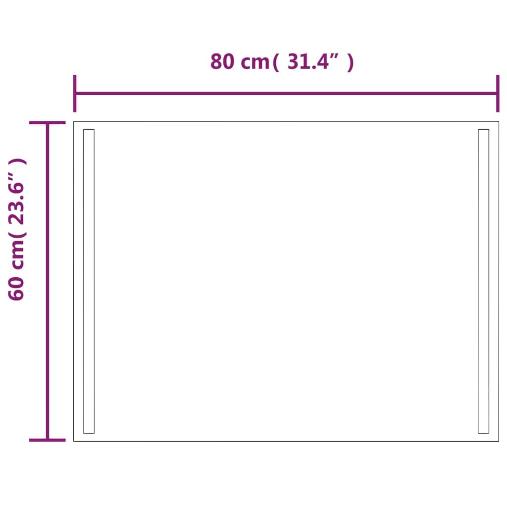 Miroir de salle de bain à LED 60x80 cm