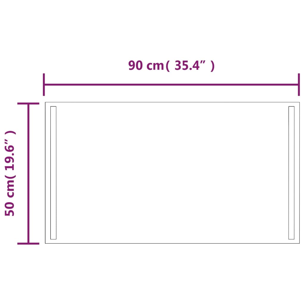 Miroir de salle de bain à LED 50x90 cm