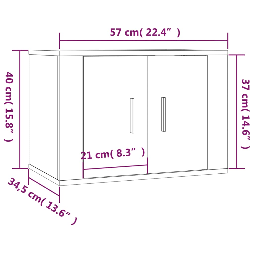 Meuble TV mural Gris béton 57x34,5x40 cm