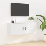 Meuble TV mural Blanc brillant 100x34,5x40 cm