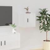 Meuble TV mural Blanc brillant 40x34,5x40 cm