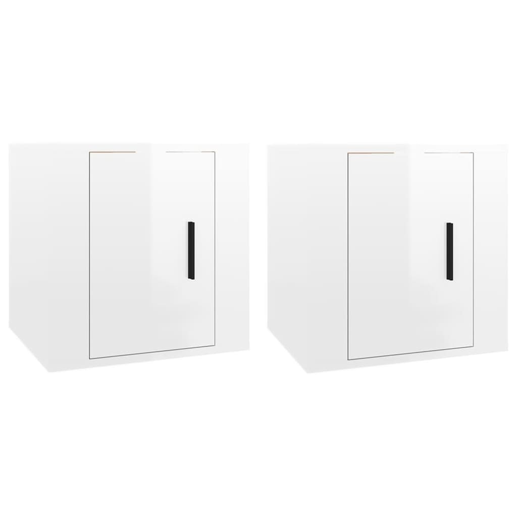 Meubles TV muraux 2 pcs Blanc brillant 40x34,5x40 cm