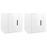 Meubles TV muraux 2 pcs Blanc brillant 40x34,5x40 cm