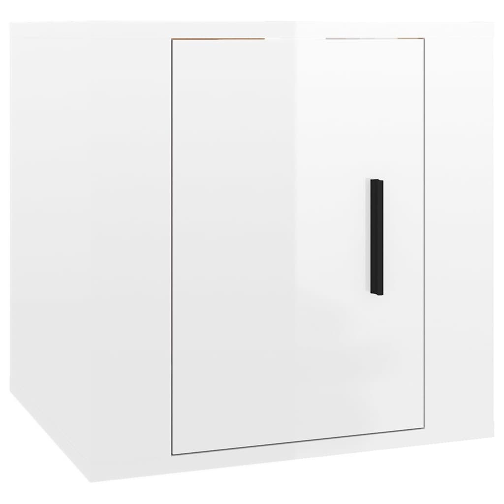 Meubles TV muraux 2 pcs Blanc brillant 40x34,5x40 cm