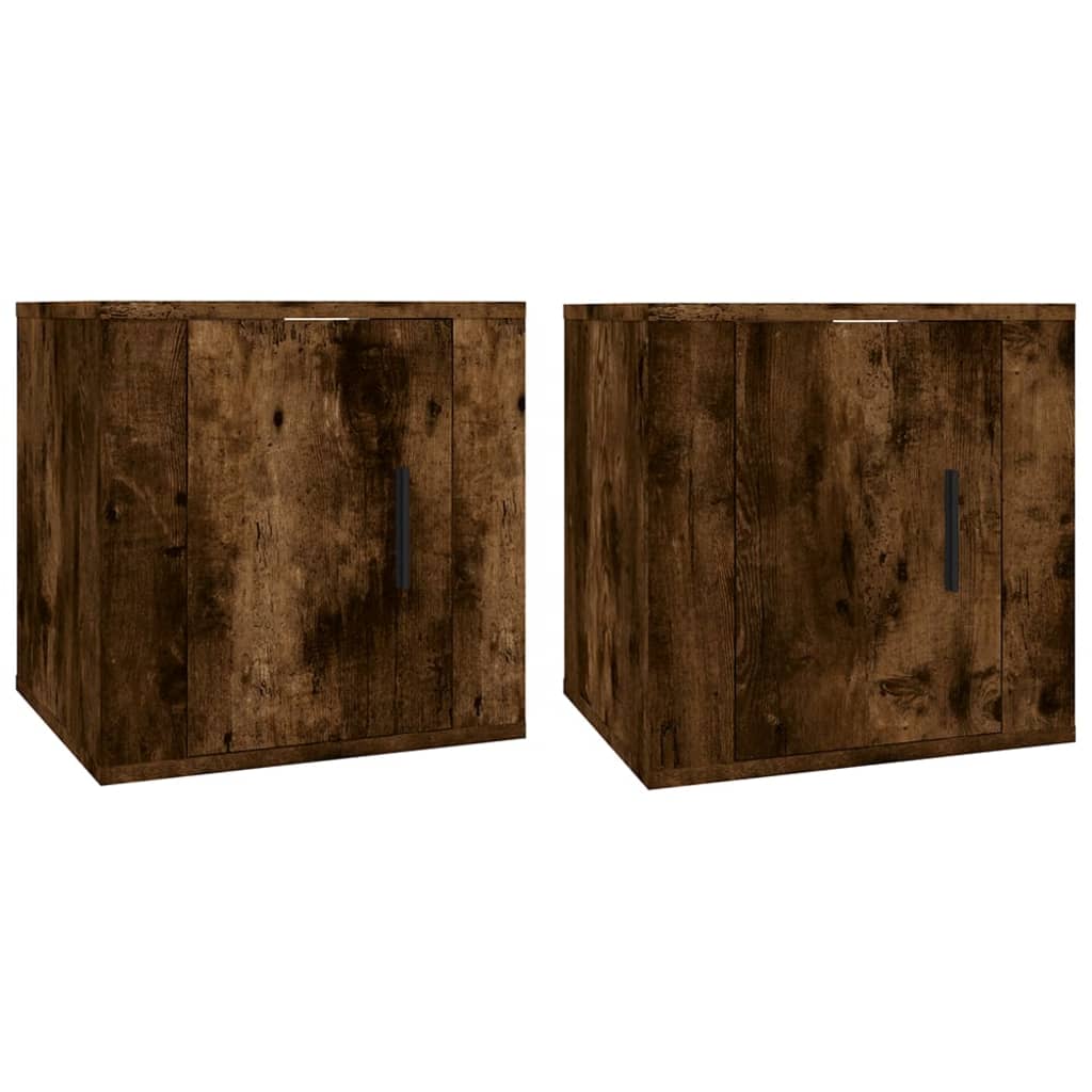 Meubles TV muraux 2 pcs Chêne fumé 40x34,5x40 cm