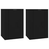 Meubles TV muraux 2 pcs Noir 40x34,5x60 cm