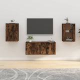 2 pcs Wall mounted TV cabinets Smoked oak 40x34.5x60 cm