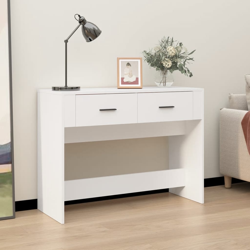 Console table White 100x39x75 cm Engineered wood