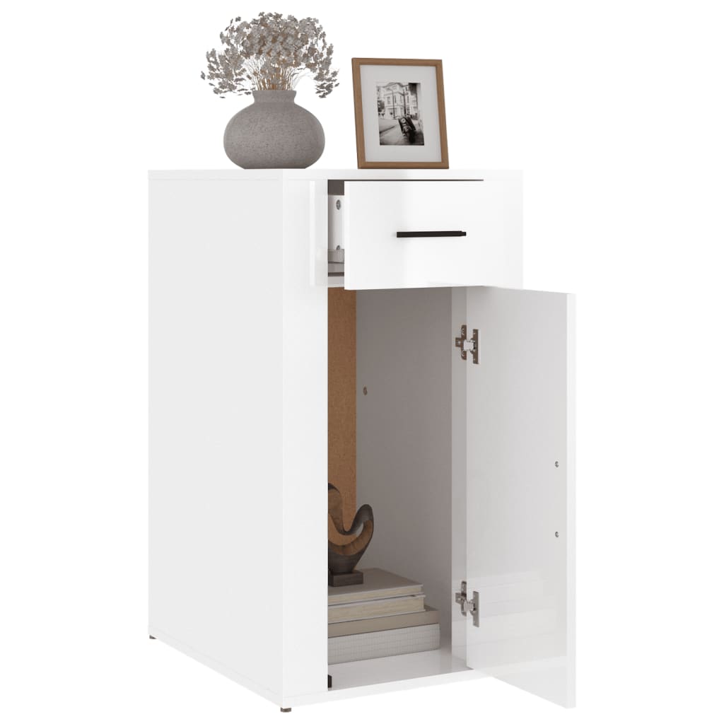 Armoire de bureau Blanc brillant 40x49x75 cm Bois d'ingénierie