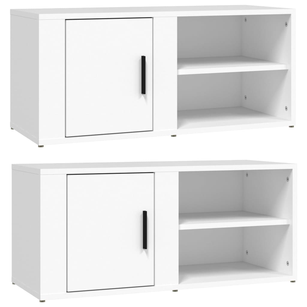 Meubles TV 2 pcs Blanc 80x31,5x36 cm Bois d'ingénierie