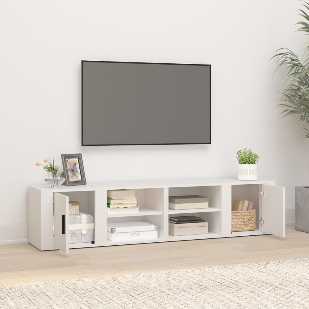 Meubles TV 2 pcs Blanc 80x31,5x36 cm Bois d'ingénierie