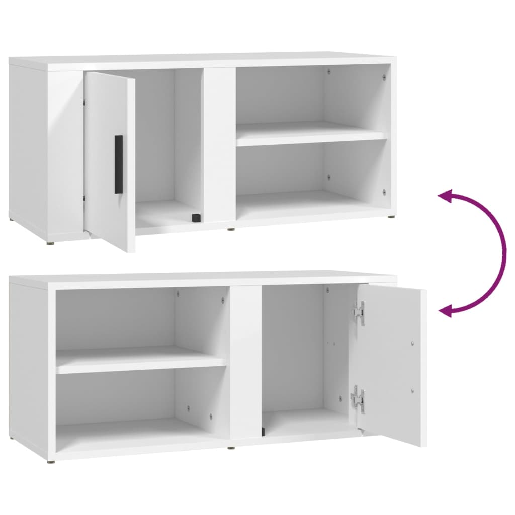 Meubles TV 2 pcs Blanc 80x31,5x36 cm Bois d'ingénierie