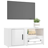 Meuble TV Blanc brillant 80x31,5x36 cm Bois d'ingénierie