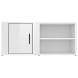 Meuble TV Blanc brillant 80x31,5x36 cm Bois d'ingénierie