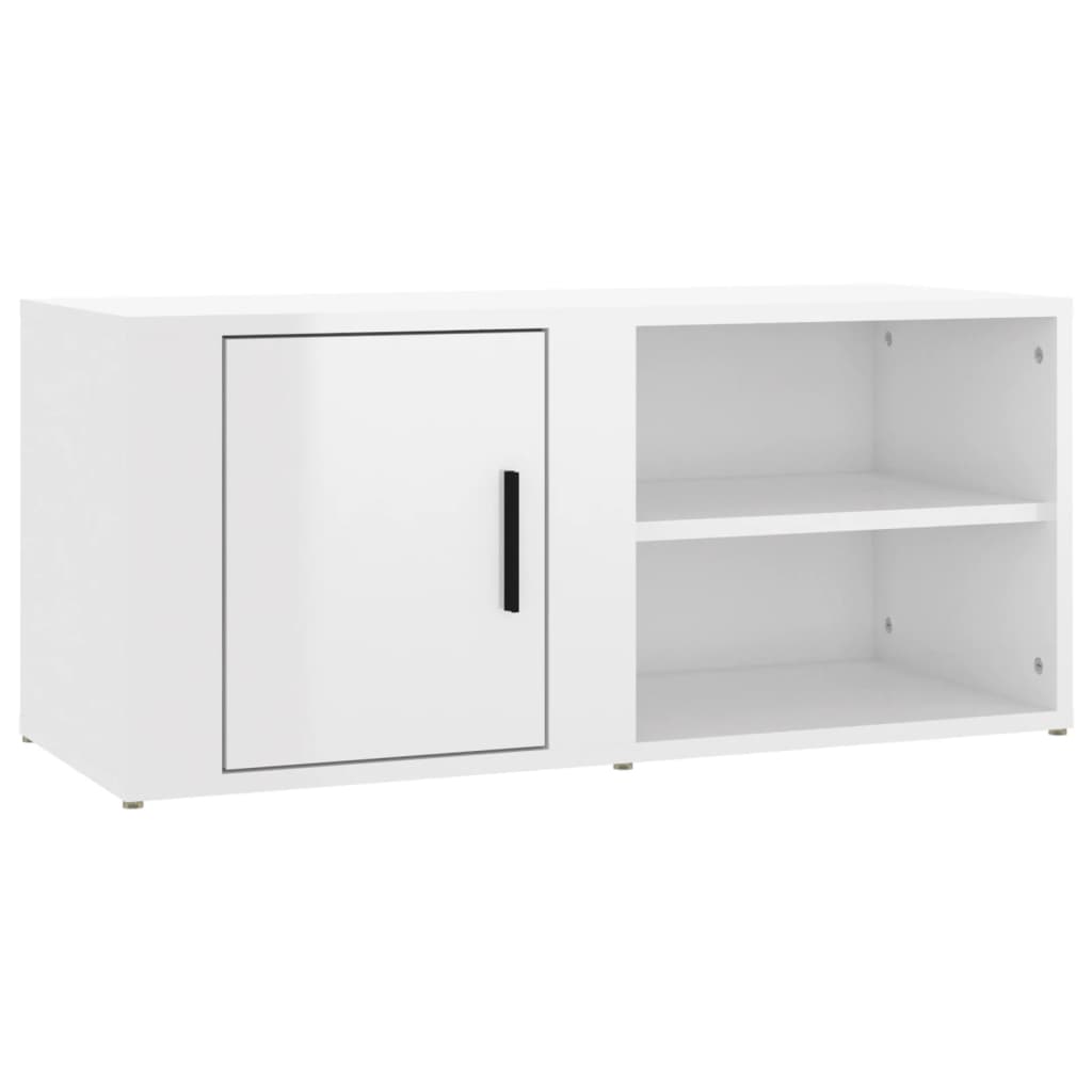 Meubles TV 2 pcs Blanc brillant 80x31,5x36 cm Bois d'ingénierie