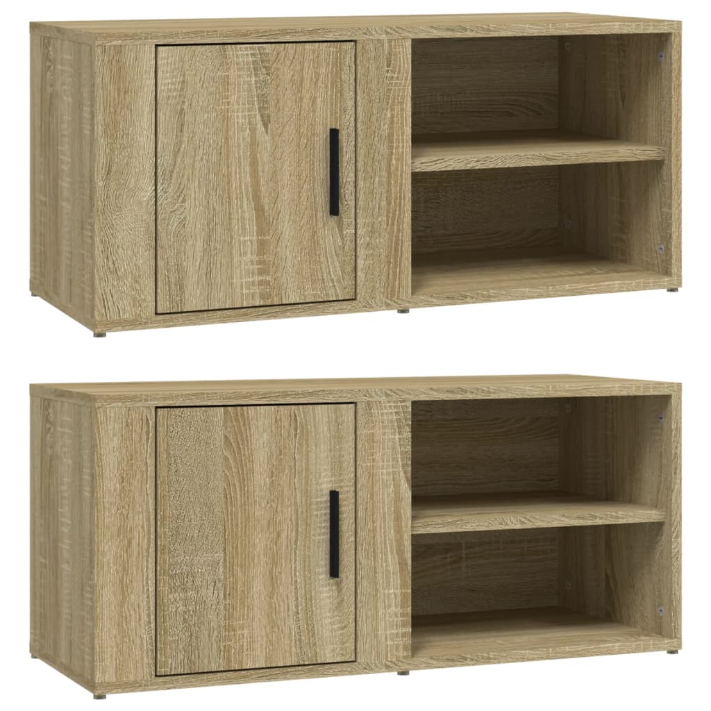 Meubles TV 2 pcs Chêne sonoma 80x31,5x36 cm Bois d'ingénierie