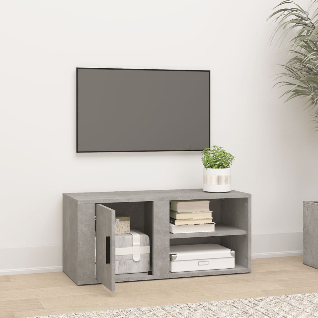 Meuble TV Gris béton 80x31,5x36 cm Bois d'ingénierie